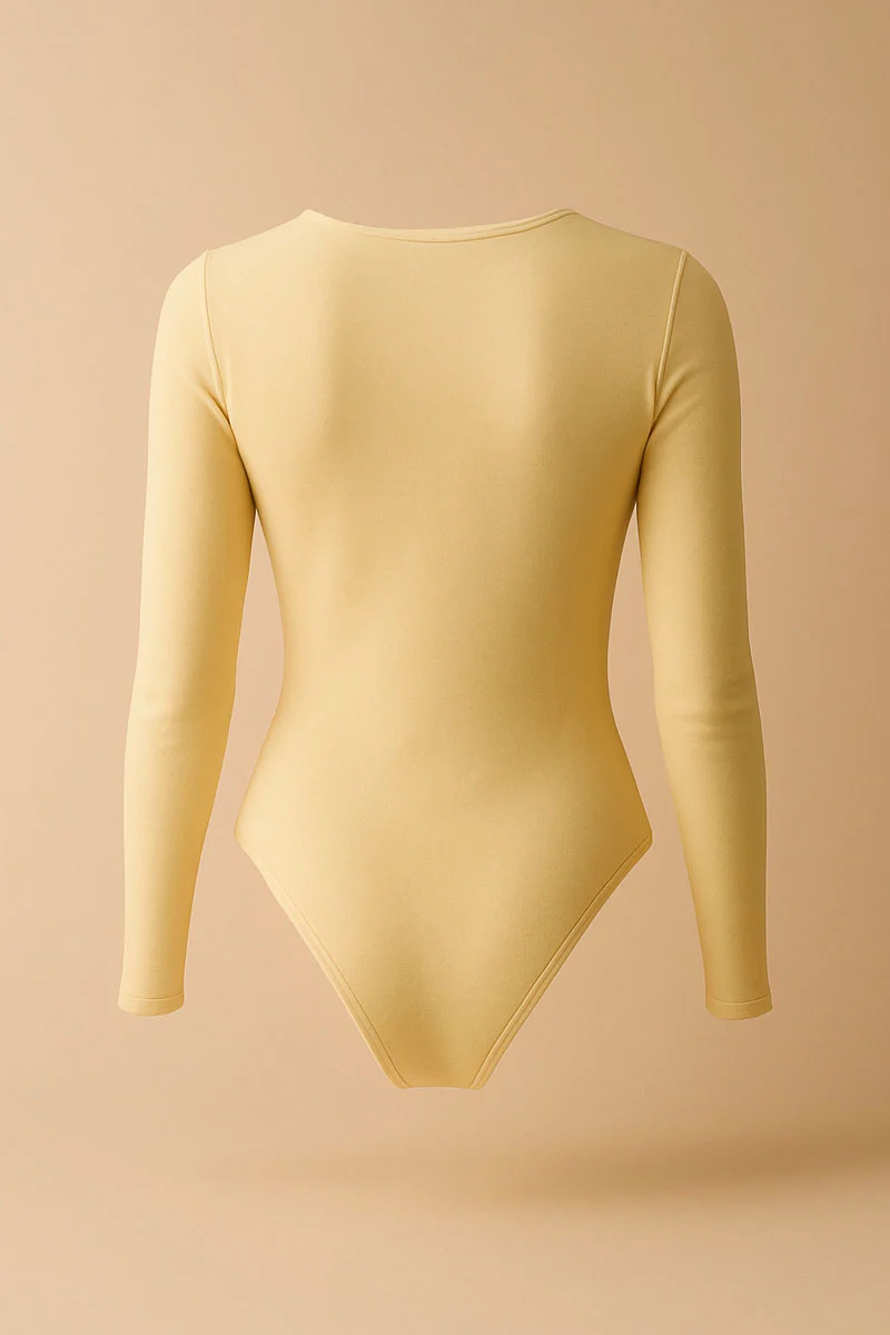 Body manga larga Karla Butter Yellow - Image 3